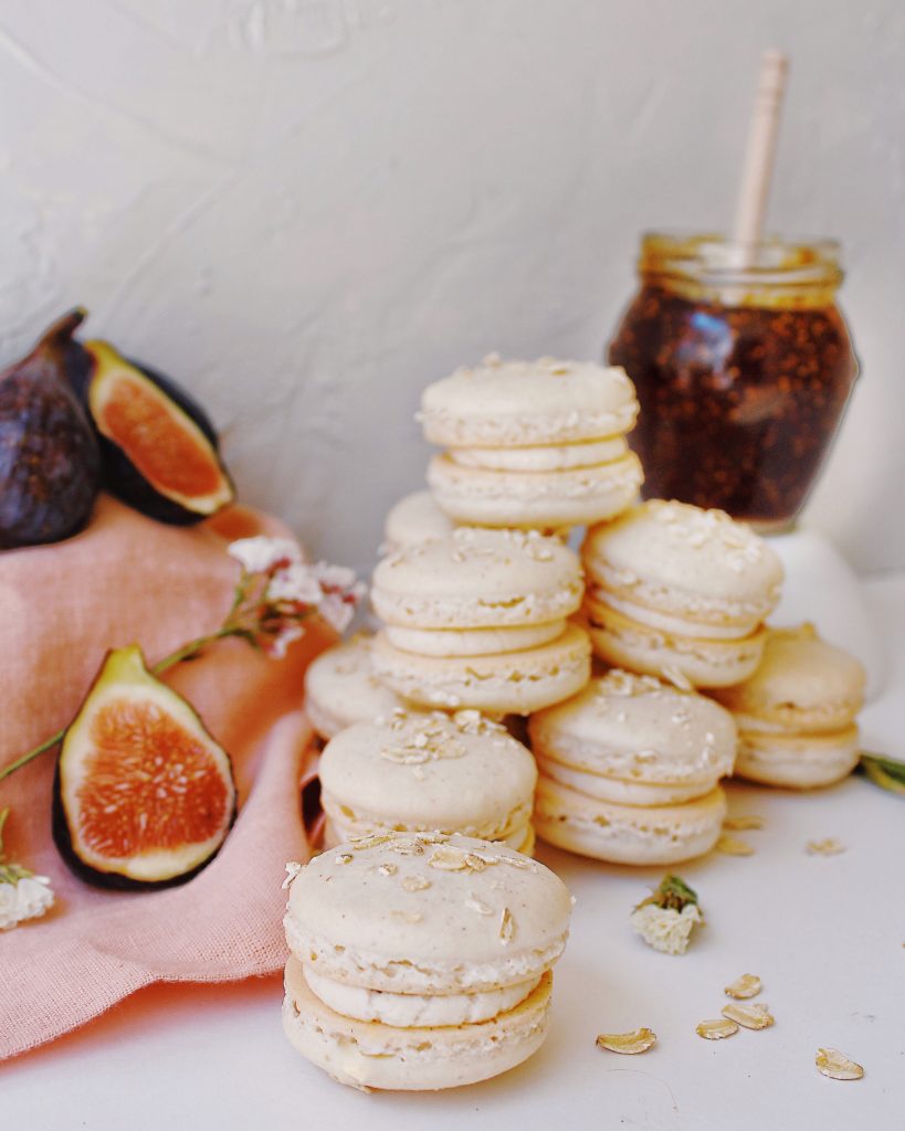 Pile of Fig Cobbler Macarons