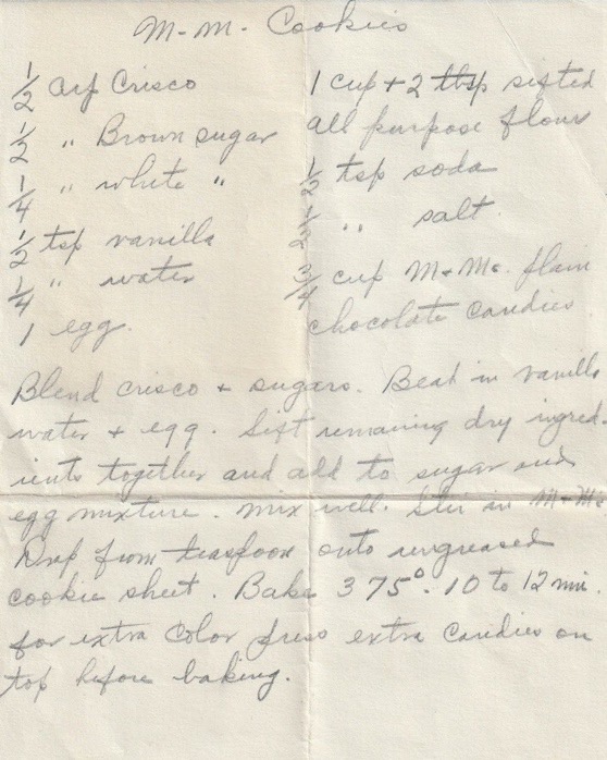 M&M cookie recipe on bag  Original m&m cookie recipe, M&m cookie