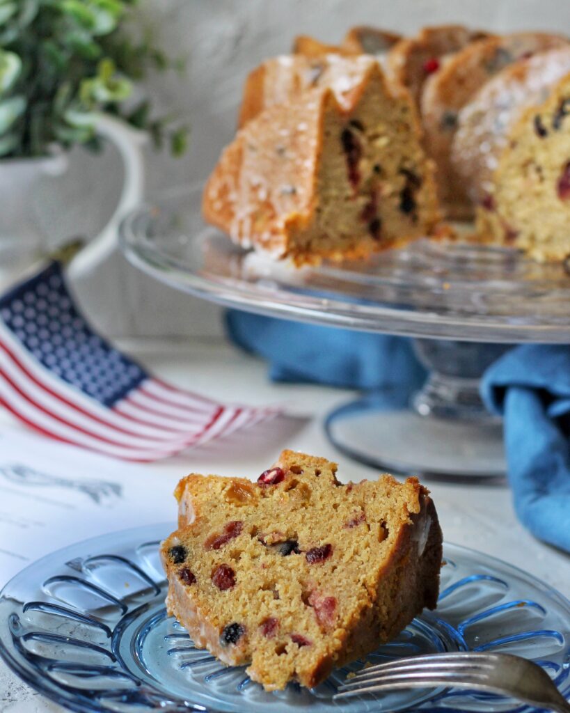 Slice of election cake, bundt cake 